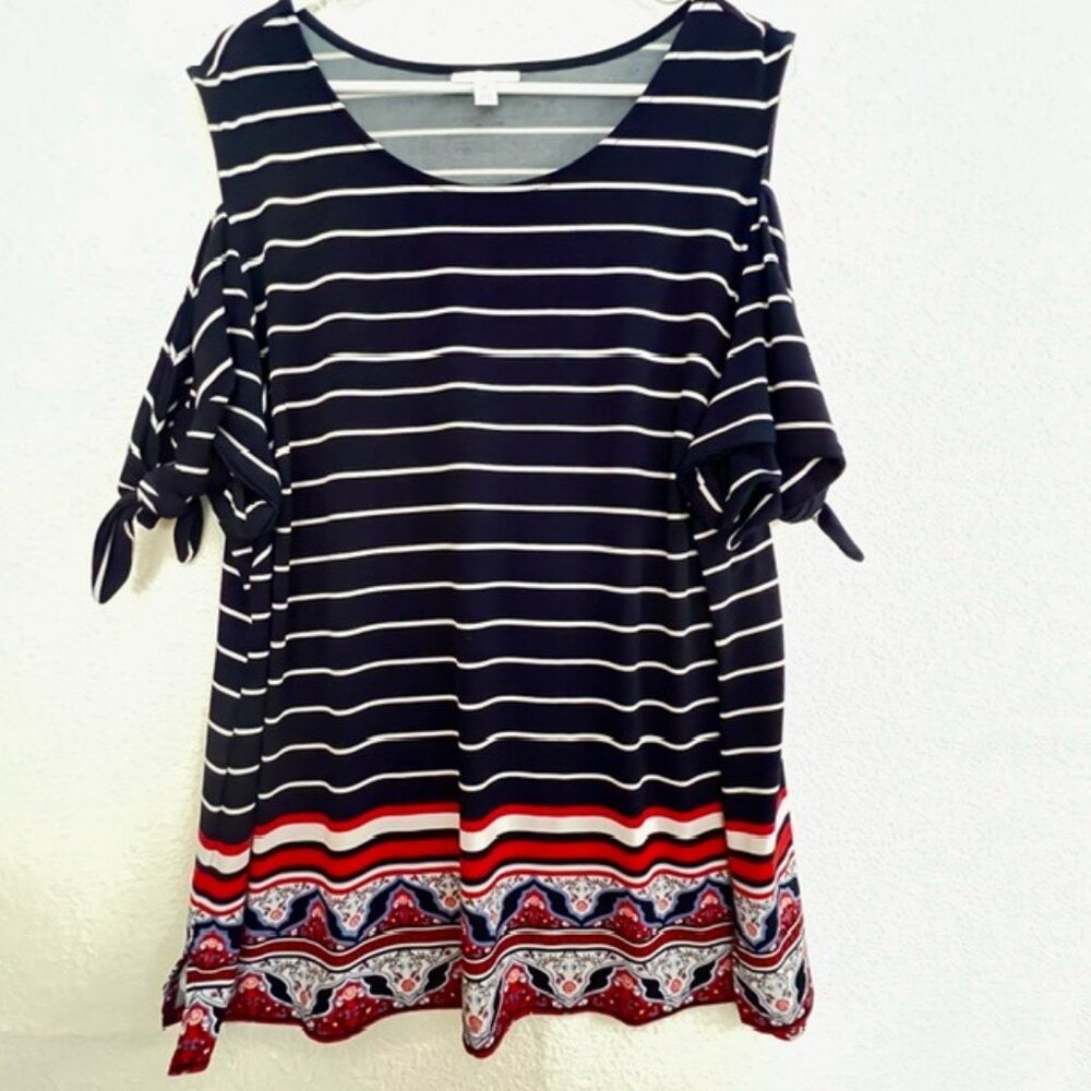 Charter Club Womens Cold Shoulder Top Plus Size 3X